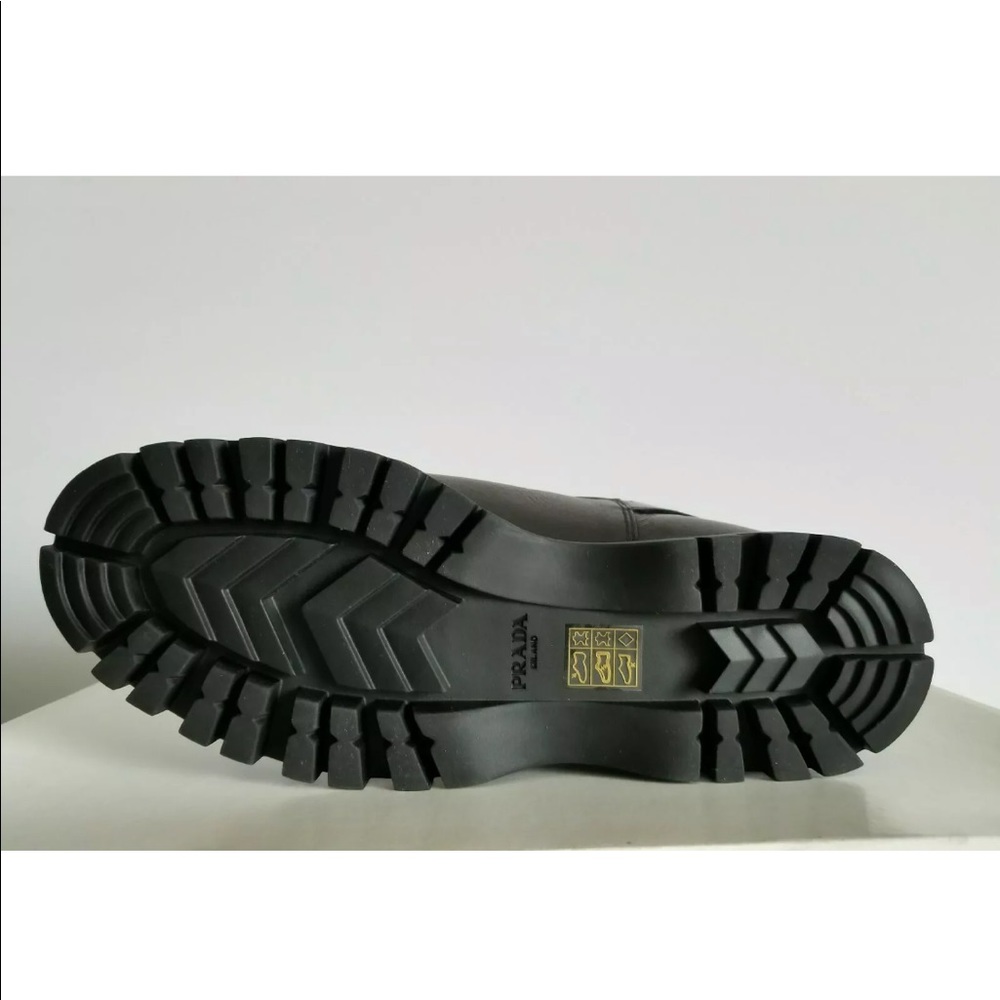 PRADA MILANO  BUCKLE LOGO MOTO BIKER BOOTS 38 7 - Picture 5 of 8
